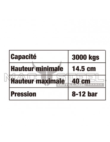Cric 3 BOUDINS PNHEUMATIQUE 3.000 T