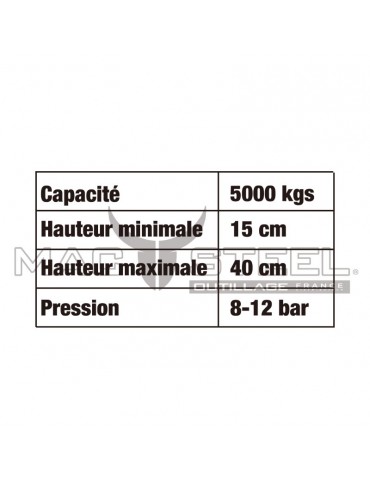 Cric long 3 BOUDINS PNHEUMATIQUE 5.000 T